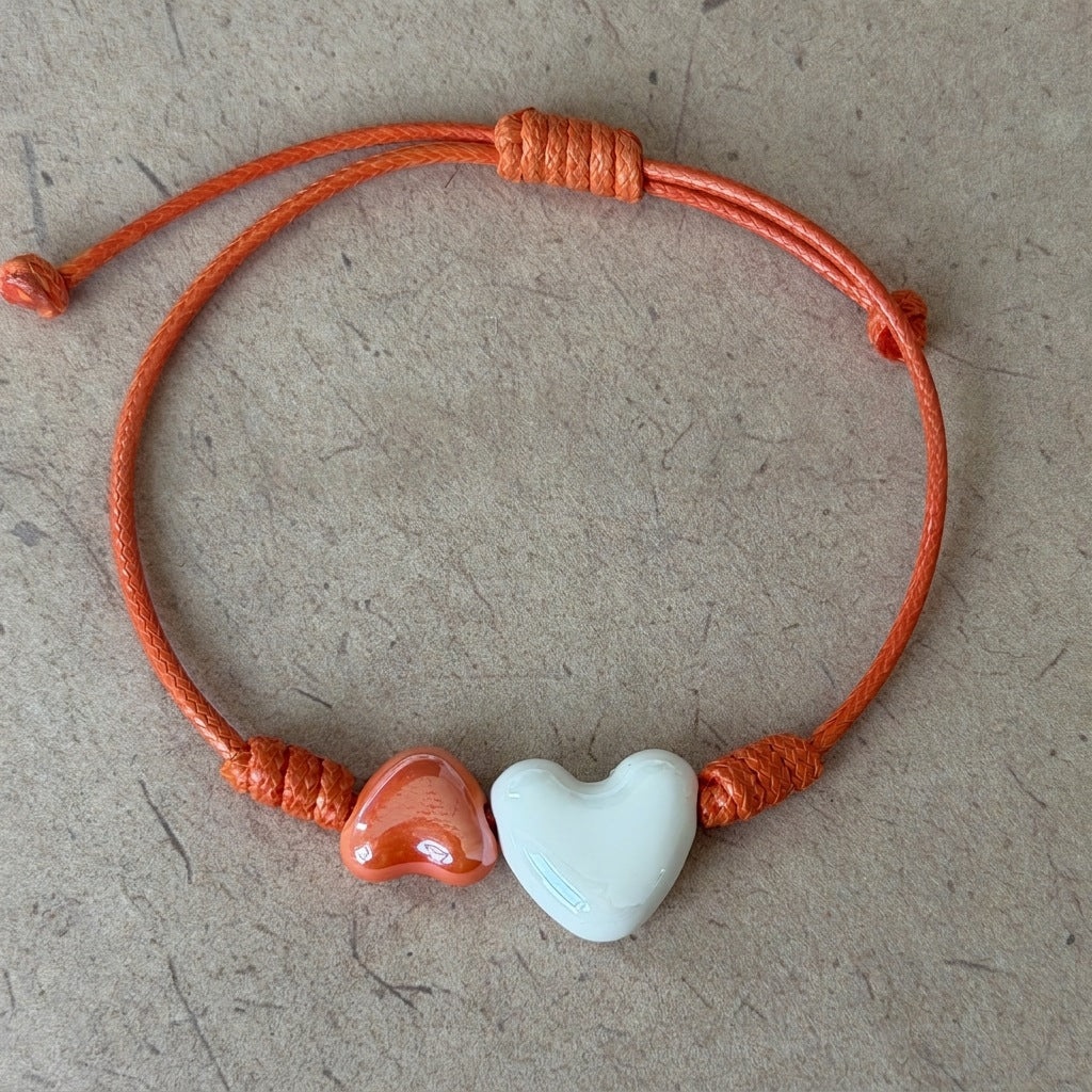 Dual Heart Ceramic Bracelet