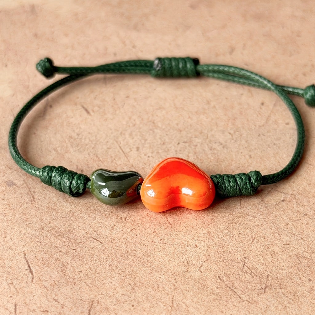 Dual Heart Ceramic Bracelet
