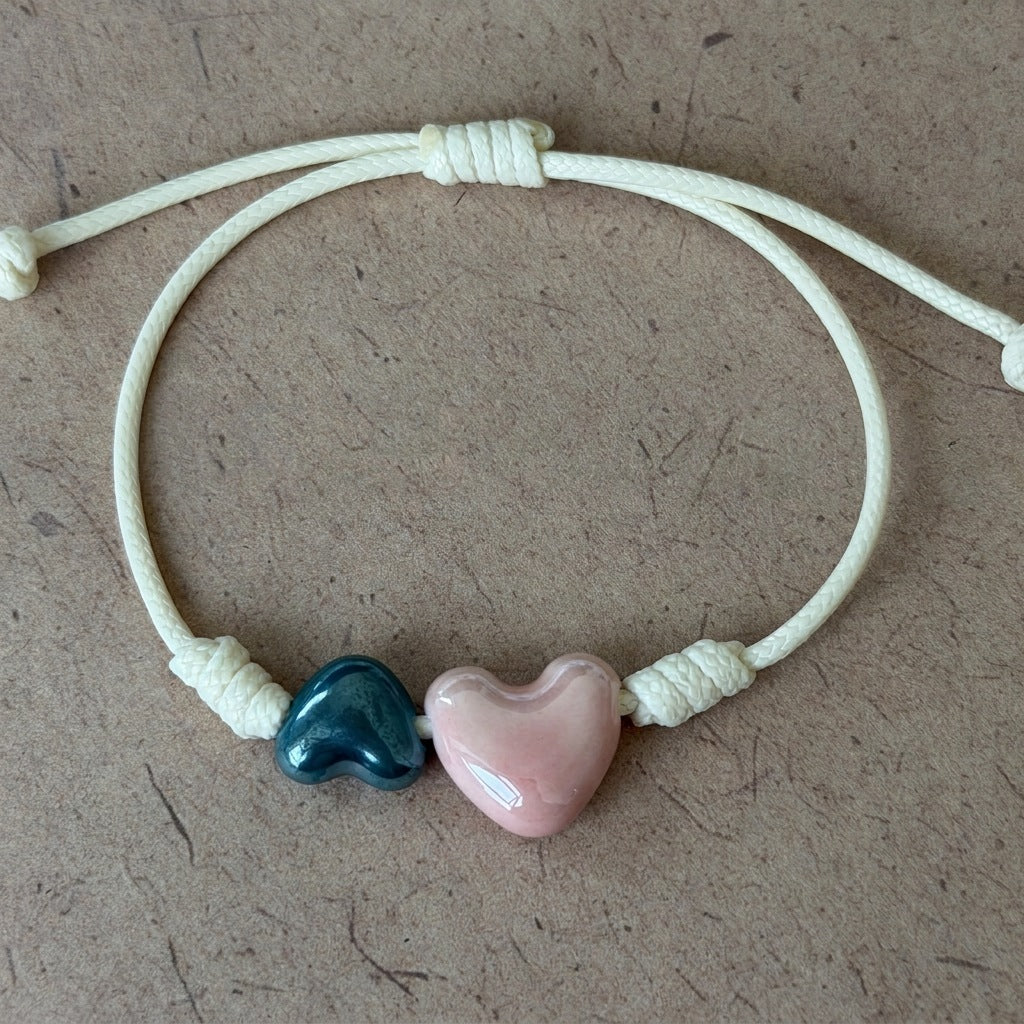 Dual Heart Ceramic Bracelet