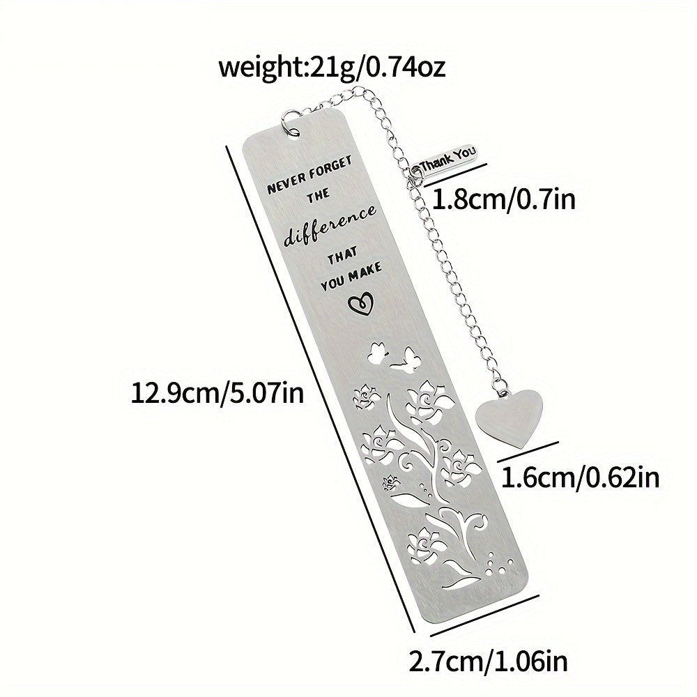 Inspirational Floral Heart Bookmark