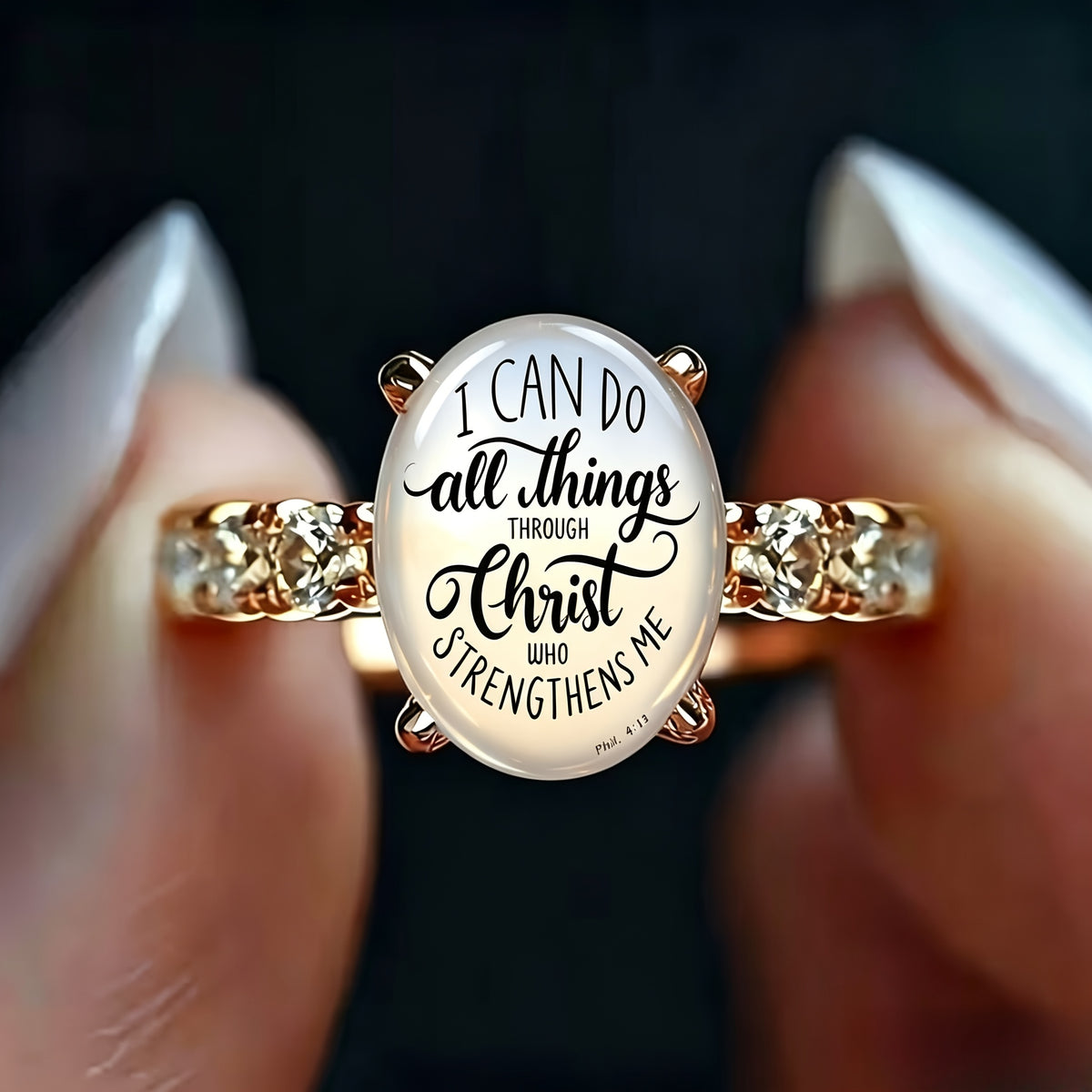 Self Belief Christ Oval Ring