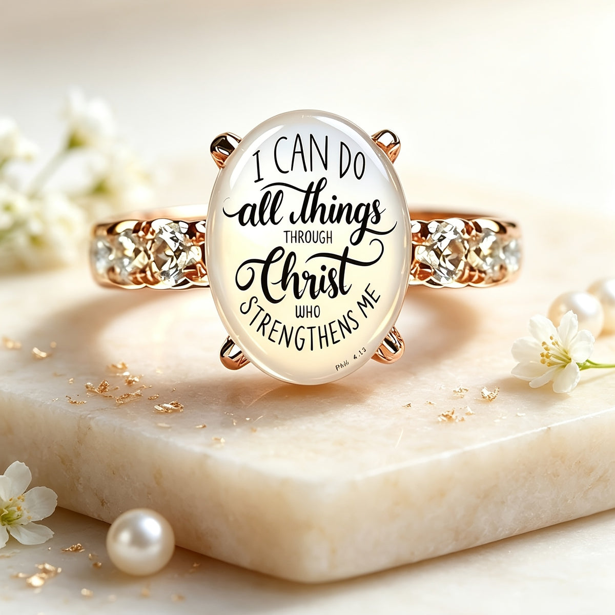 Self Belief Christ Oval Ring