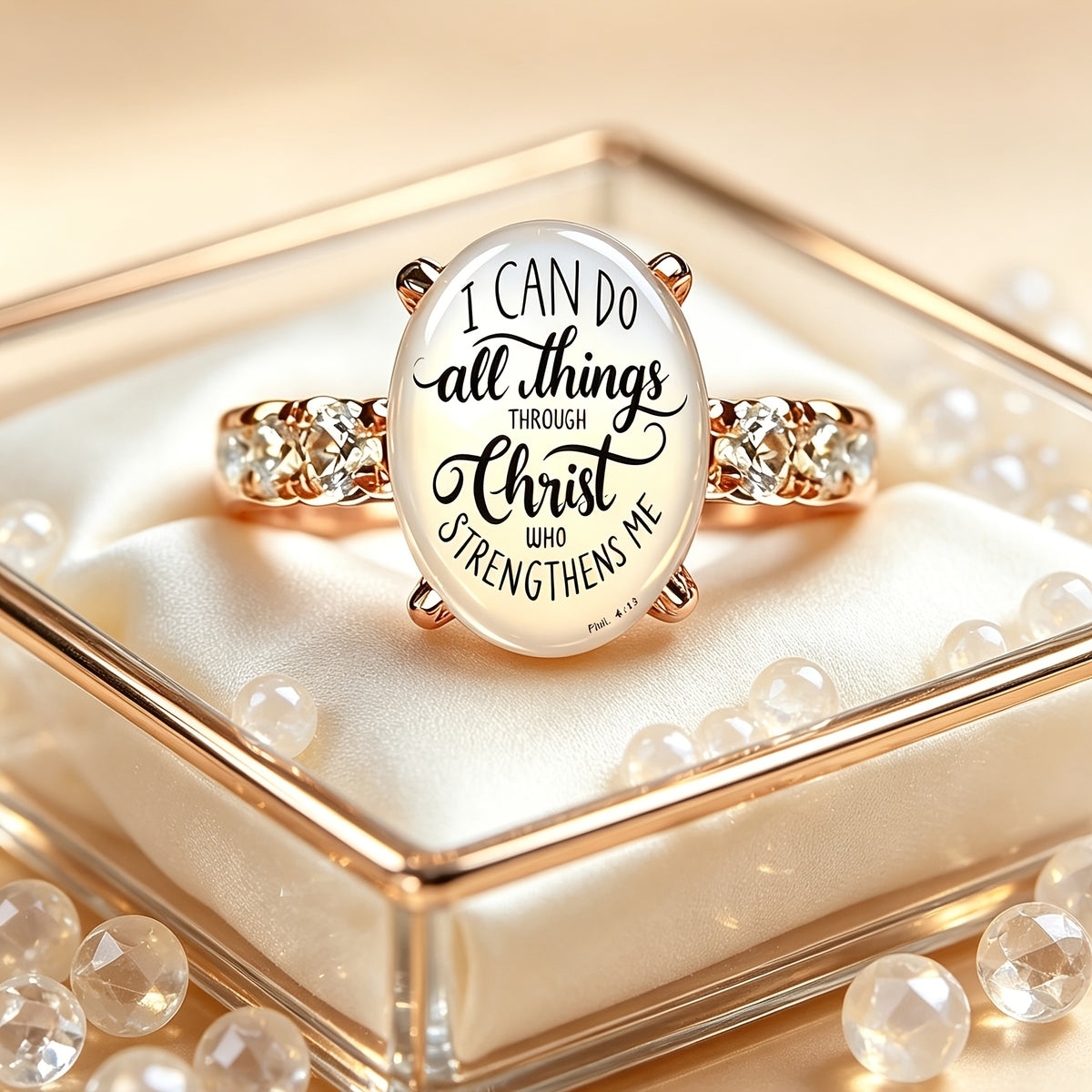 Self Belief Christ Oval Ring