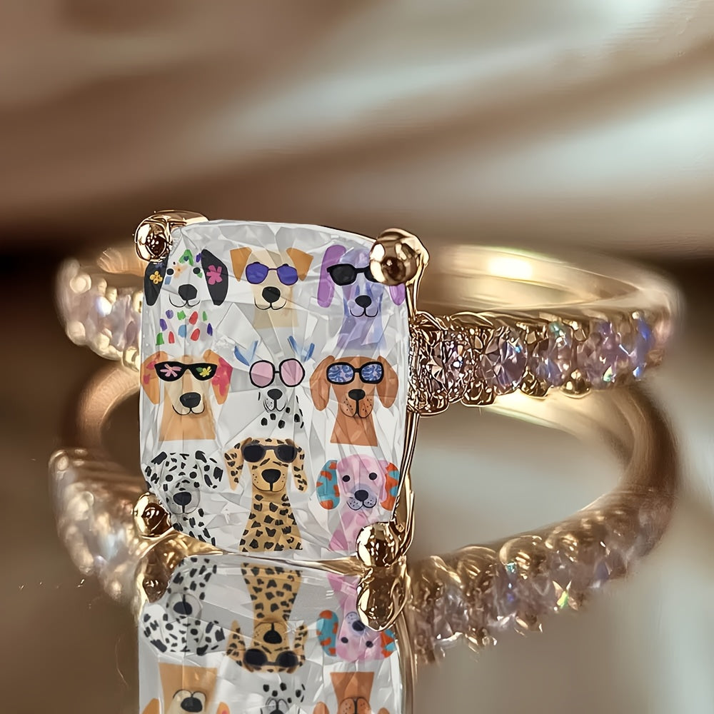 Sunglasses Dogs Square Ring
