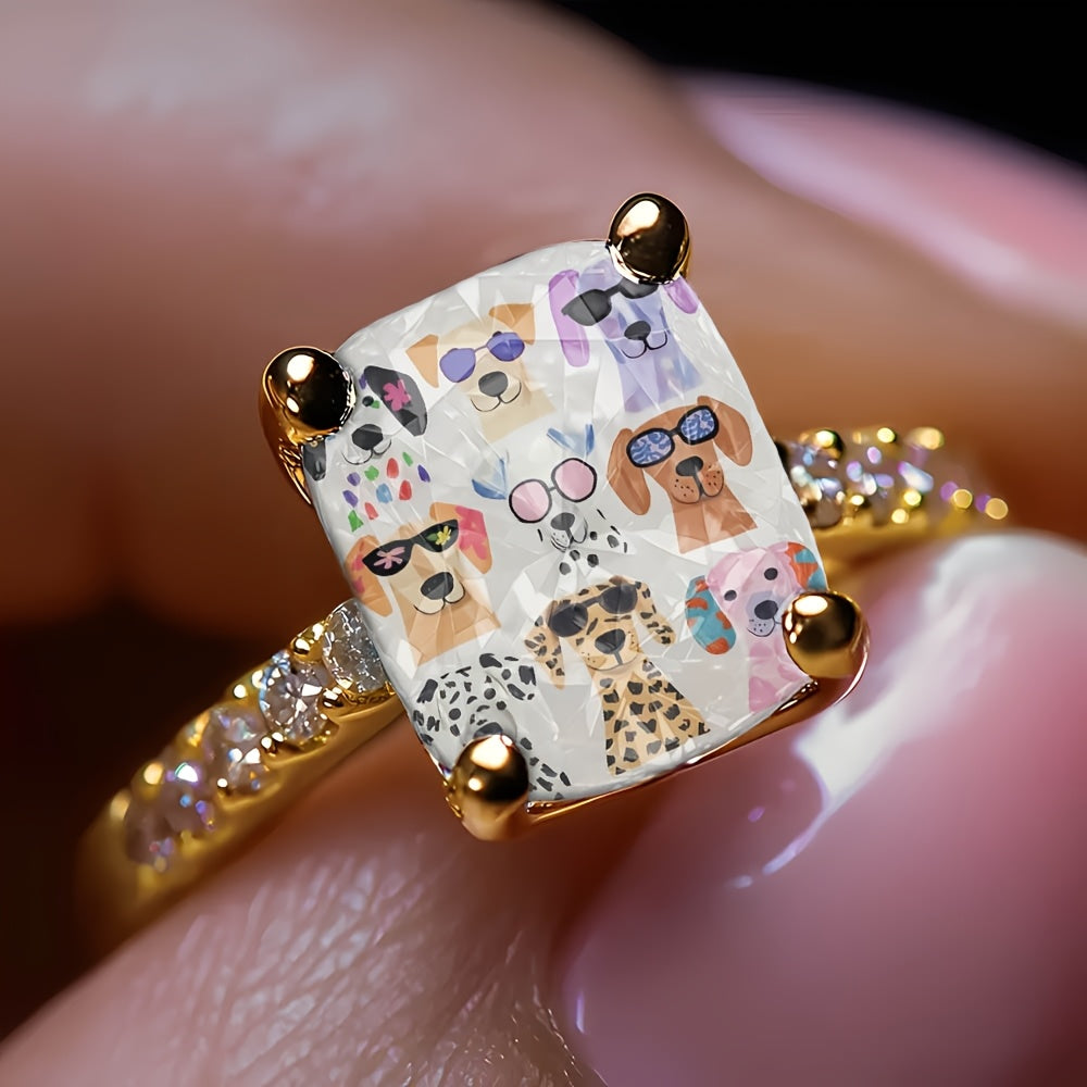 Sunglasses Dogs Square Ring